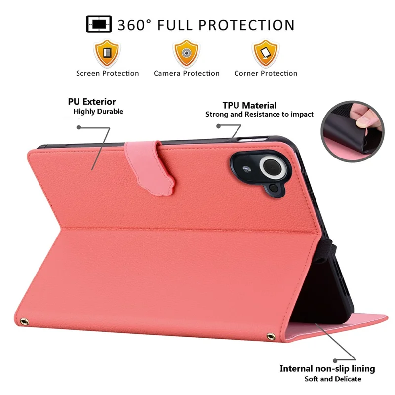For Xiaomi Redmi Pad 8.8 2025 Case 3D Effect Cat Pattern Leather Stand Tablet Cover with Wallet, Stylus Holder - Watermelon Red