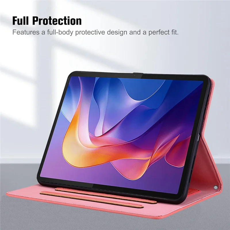 For Honor MagicPad 2 12.3 Case 3D Effect Cat Pattern Leather Stand Tablet Cover with Wallet, Stylus Holder - Watermelon Red