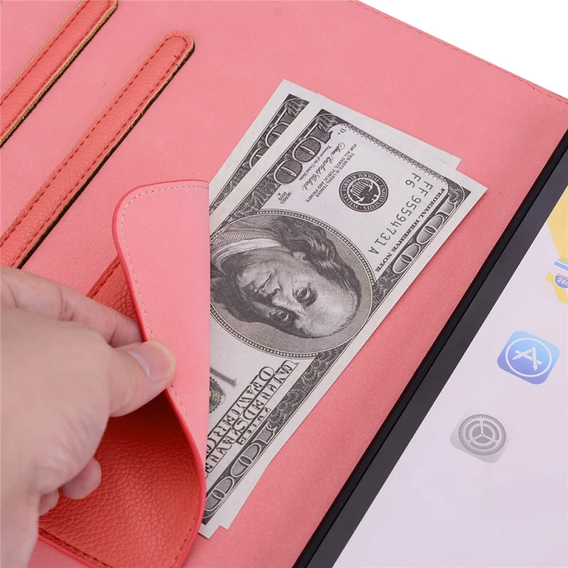For Honor MagicPad 2 12.3 Case 3D Effect Cat Pattern Leather Stand Tablet Cover with Wallet, Stylus Holder - Watermelon Red
