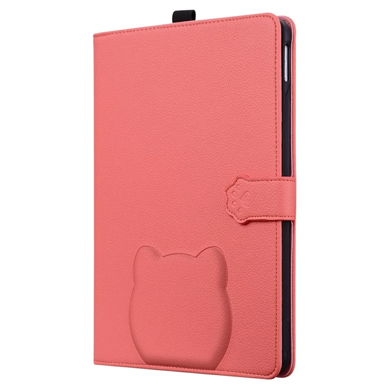 For Honor MagicPad 2 12.3 Case 3D Effect Cat Pattern Leather Stand Tablet Cover with Wallet, Stylus Holder - Watermelon Red