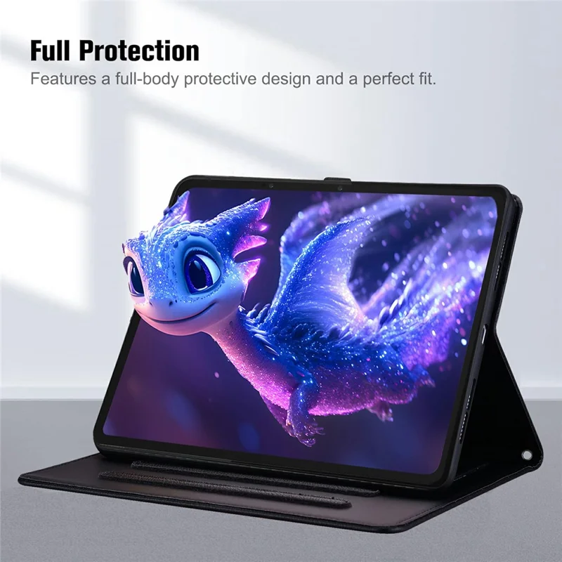 Étui pour For Honor Pad 10 Motif Chat 3D Effet Cuir Support de Table avec Portefeuille, Porte-stylo - Noir