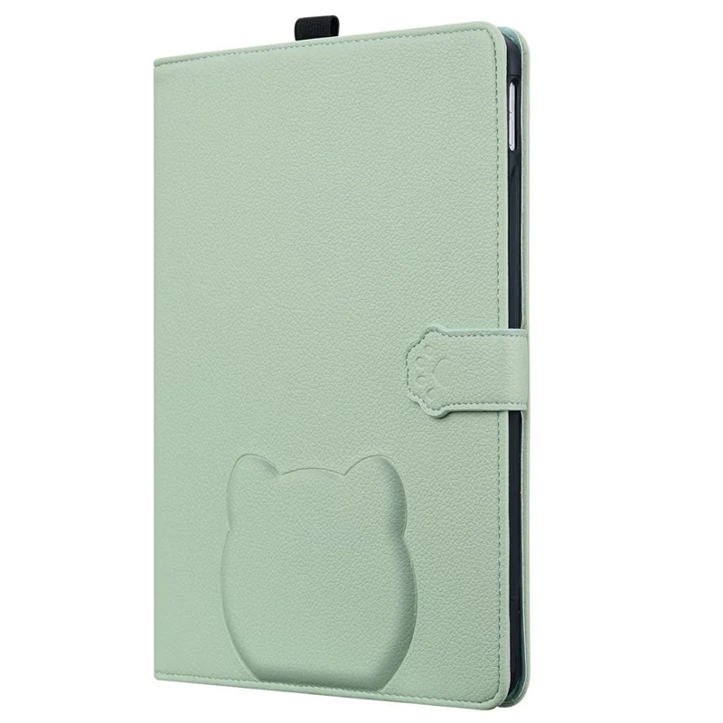 Wallet Case for Amazon Kindle Paperwhite (2024) Leather Stand Tablet Cover with Stylus Holder, 3D Effect Cat Pattern - Green