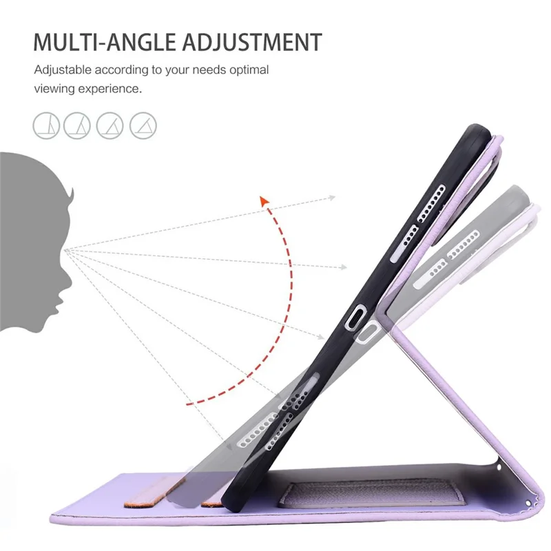 Wallet Case for Amazon Kindle Paperwhite (2024) Leather Stand Tablet Cover with Stylus Holder, 3D Effect Cat Pattern - Purple