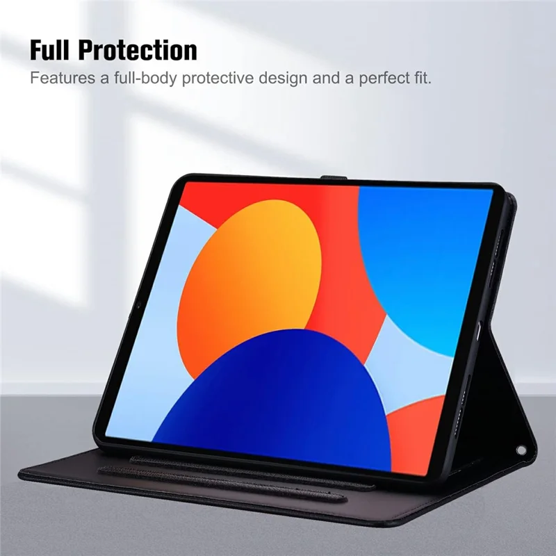 For Xiaomi Redmi Pad SE 4G 8.7 inch Wallet Case Leather Stand Table Cover with Stylus Holder, 3D Effect Cat Pattern - Black