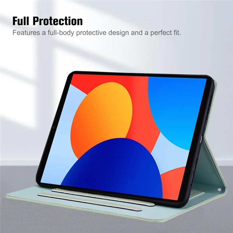 For Xiaomi Redmi Pad SE 4G 8.7 inch Wallet Case Leather Stand Tablet Cover with Stylus Holder, 3D Effect Cat Pattern - Green