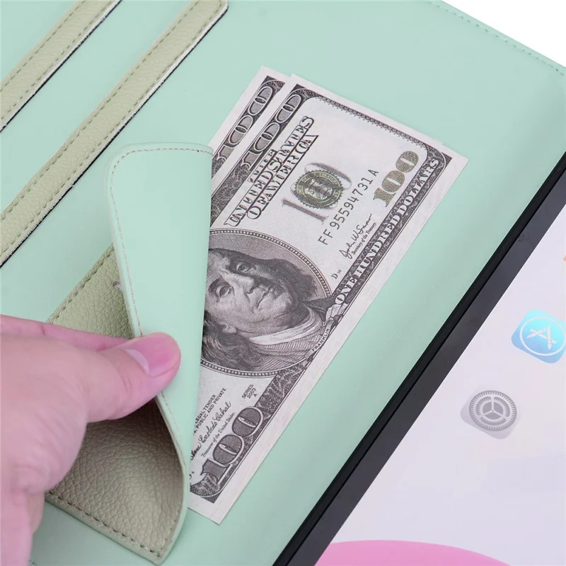 For Xiaomi Redmi Pad SE 4G 8.7 inch Wallet Case Leather Stand Tablet Cover with Stylus Holder, 3D Effect Cat Pattern - Green