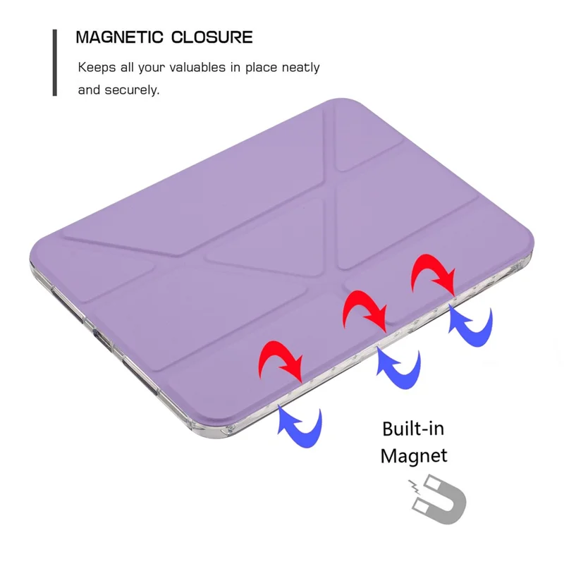 Hülle für iPad mini (2024) / (2021) Origami Ständer Geldbörse Kunstleder Tablet-Schutzhülle mit Stiftfach - Lila