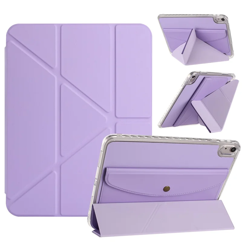 Étui pour iPad 10,9" (2022) Origami Support Portefeuille en Cuir PU avec Emplacement pour Crayon - Violet