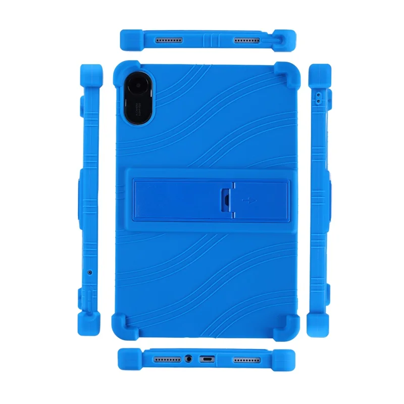 For Xiaomi Redmi Pad 2 Silicone Case with Kickstand Rugged Protective Cover - Dark Blue