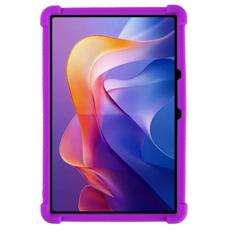 For Xiaomi Redmi Pad 2 Silicone Case with Kickstand Rugged Protective Cover - Purple