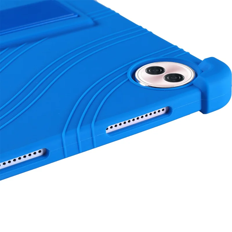 For Honor Pad 10 Silicone Case with Kickstand Rugged Protective Cover - Black