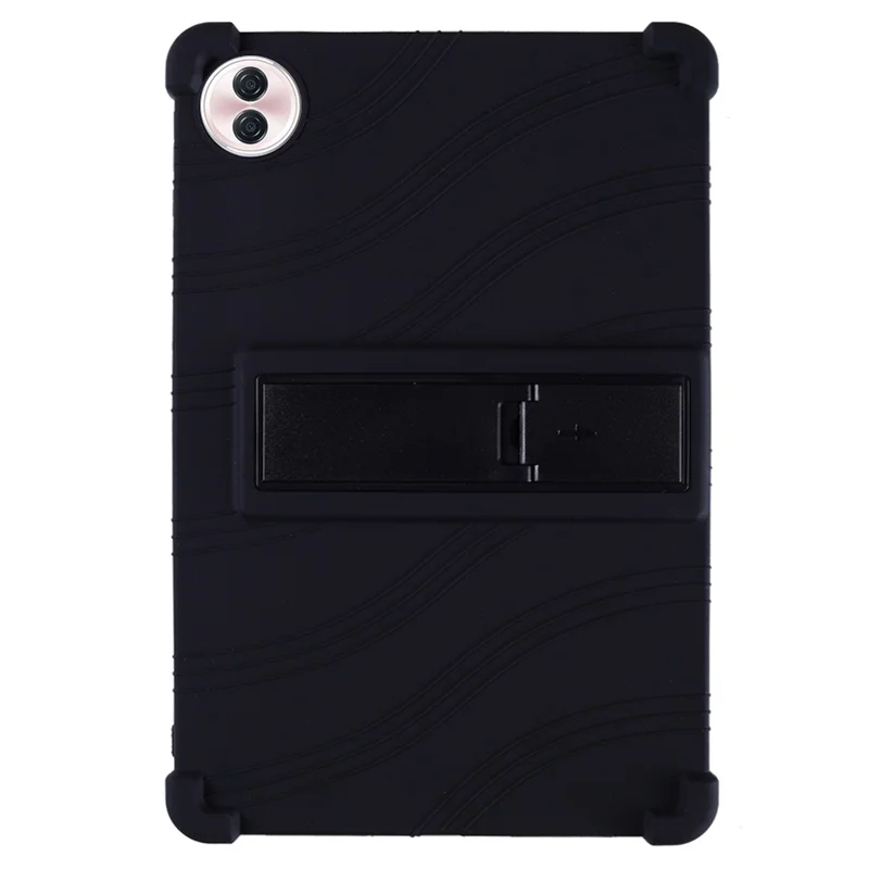 For Honor Pad 10 Silicone Case with Kickstand Rugged Protective Cover - Black