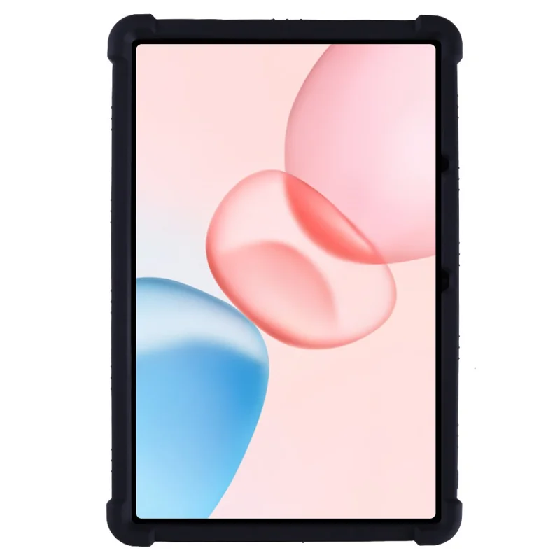 For Honor Pad 10 Silicone Case with Kickstand Rugged Protective Cover - Black