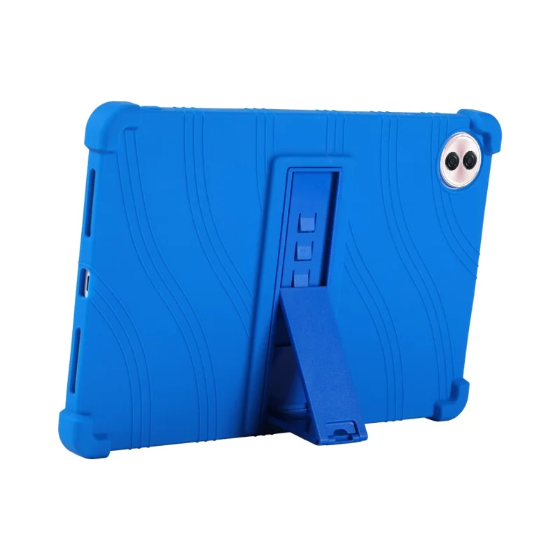 For Honor Pad 10 Silicone Case with Kickstand Rugged Protective Cover - Black