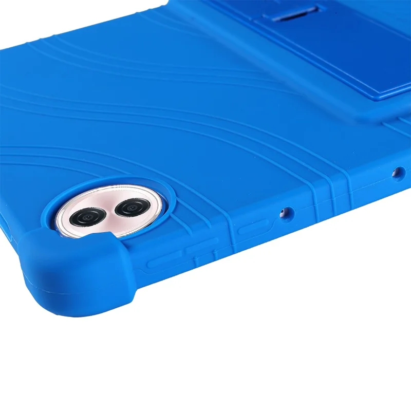 For Honor Pad 10 Silicone Case with Kickstand Rugged Protective Cover - Black