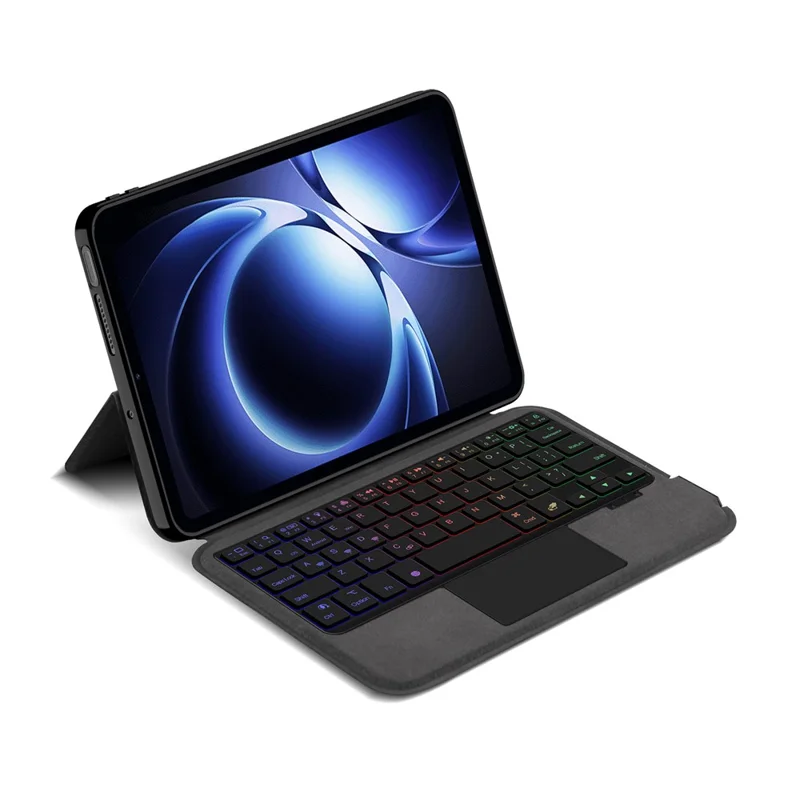 For Xiaomi Pad Mini / Redmi K Pad Leather Case + Touchpad Bluetooth-Compatible Keyboard with Backlit