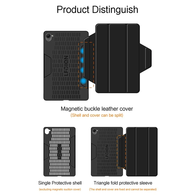 Pour Xiaomi Redmi K Pad Étui Support en Cuir PU Magnétique Détachable - Noir