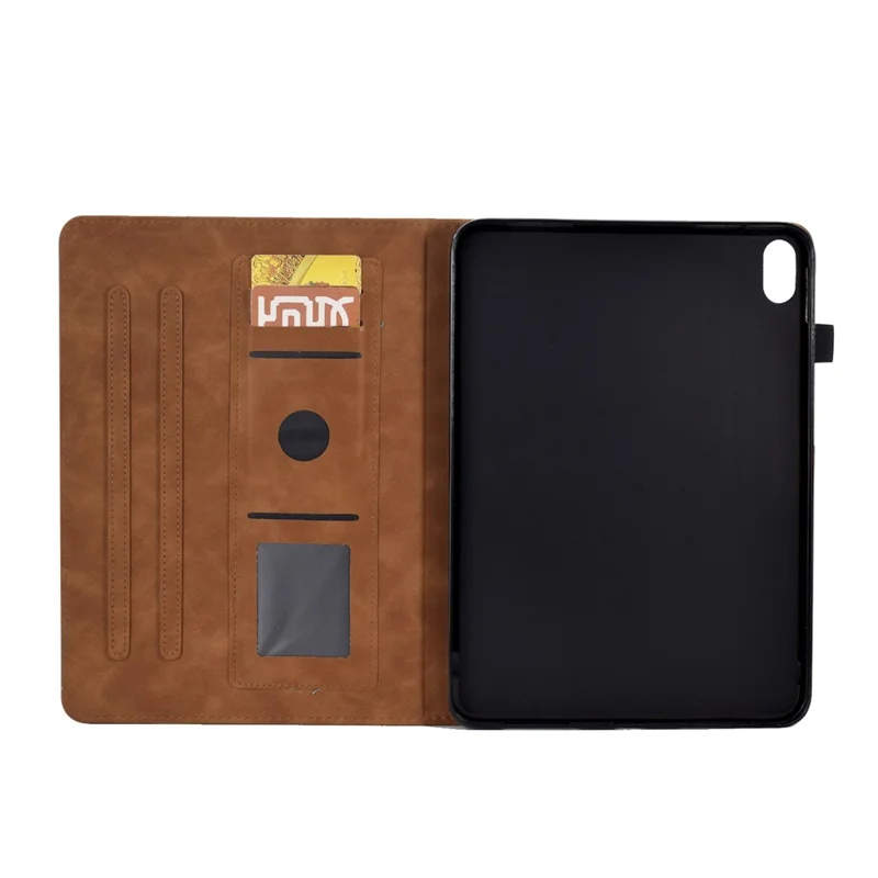 Étui pour Xiaomi Redmi Pad 2 Motif Fleurs et Papillons avec Emplacements pour Cartes Housse en Cuir - Marron