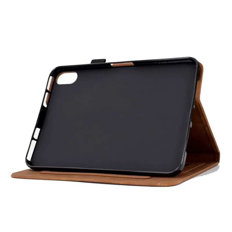 Étui pour Xiaomi Redmi Pad 2 Motif Fleurs et Papillons avec Emplacements pour Cartes Housse en Cuir - Marron