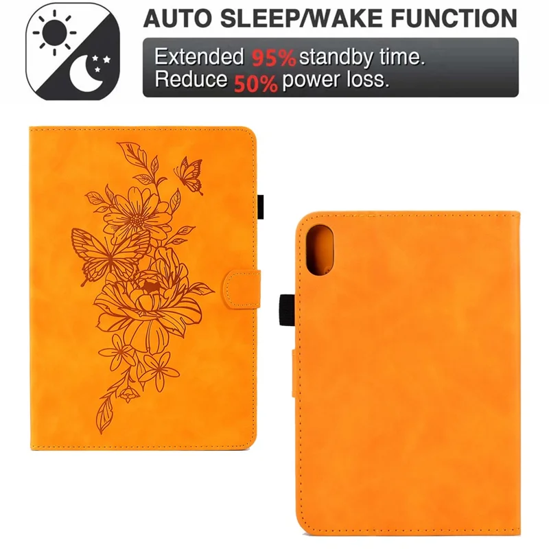 Funda para Xiaomi Redmi Pad 2 con Mariposas y Flores, Ranuras para Tarjetas, Cubierta de Cuero - Color Caqui