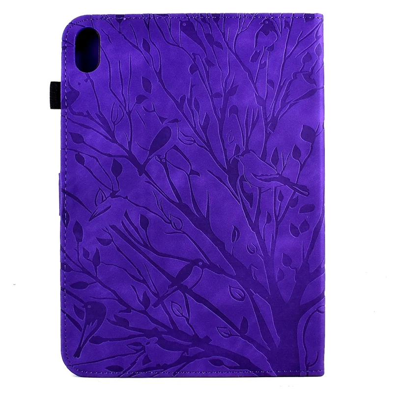 For Xiaomi Redmi Pad 2 Leather Case Tree Pattern Card Slots Stand Cover - Purple