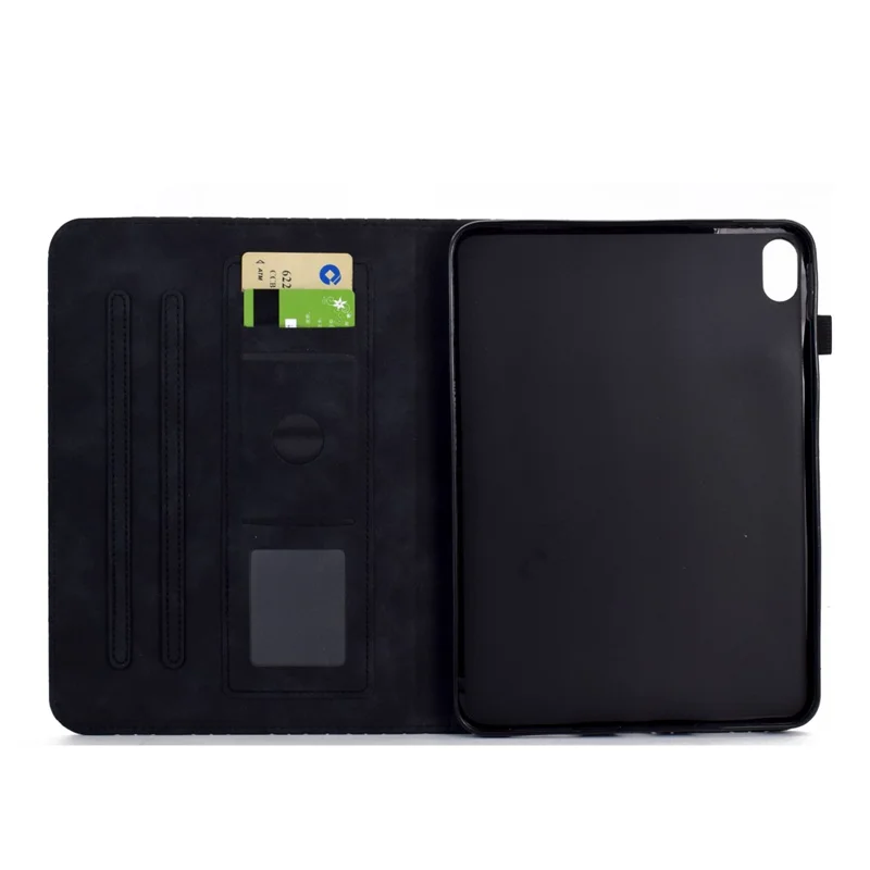 Pour Xiaomi Redmi Pad 2 Étui avec Emplacements pour Cartes Support Losange Mise en Veille/Réveil Automatique Housse en Cuir - Noir