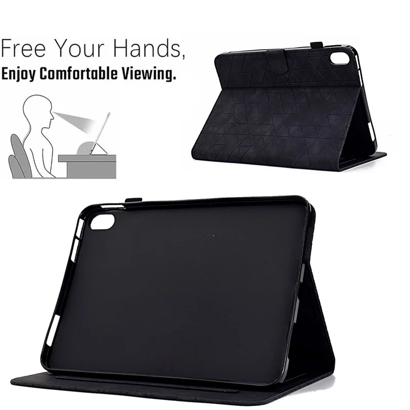 Pour Xiaomi Redmi Pad 2 Étui avec Emplacements pour Cartes Support Losange Mise en Veille/Réveil Automatique Housse en Cuir - Noir