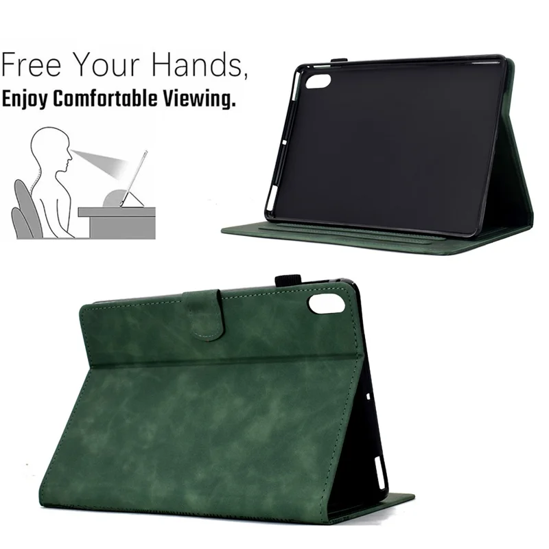 Étui pour Tablette Xiaomi Redmi Pad 2 avec Motif de Chats en Cuir PU avec Emplacements pour Cartes - Vert