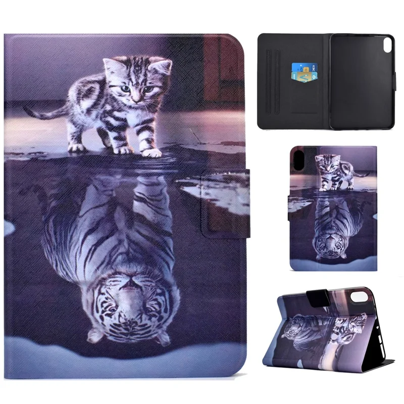 For Xiaomi Redmi Pad 2 Case Stand Pattern Printed Leather Cover - Cat and Tiger