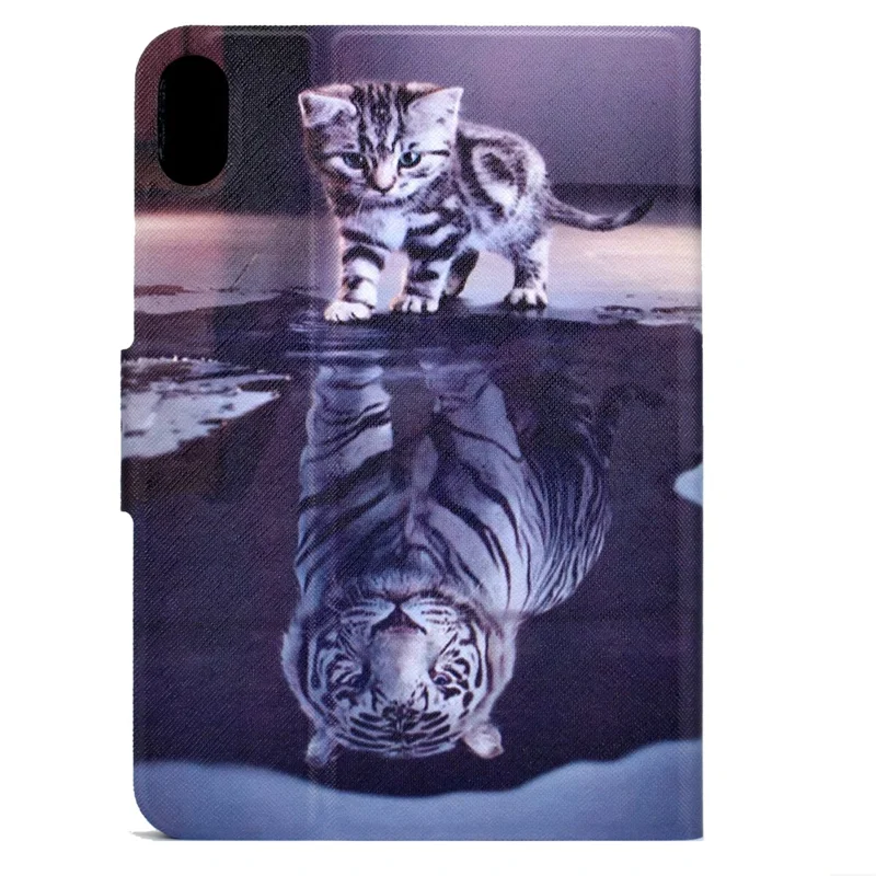 For Xiaomi Redmi Pad 2 Case Stand Pattern Printed Leather Cover - Cat and Tiger