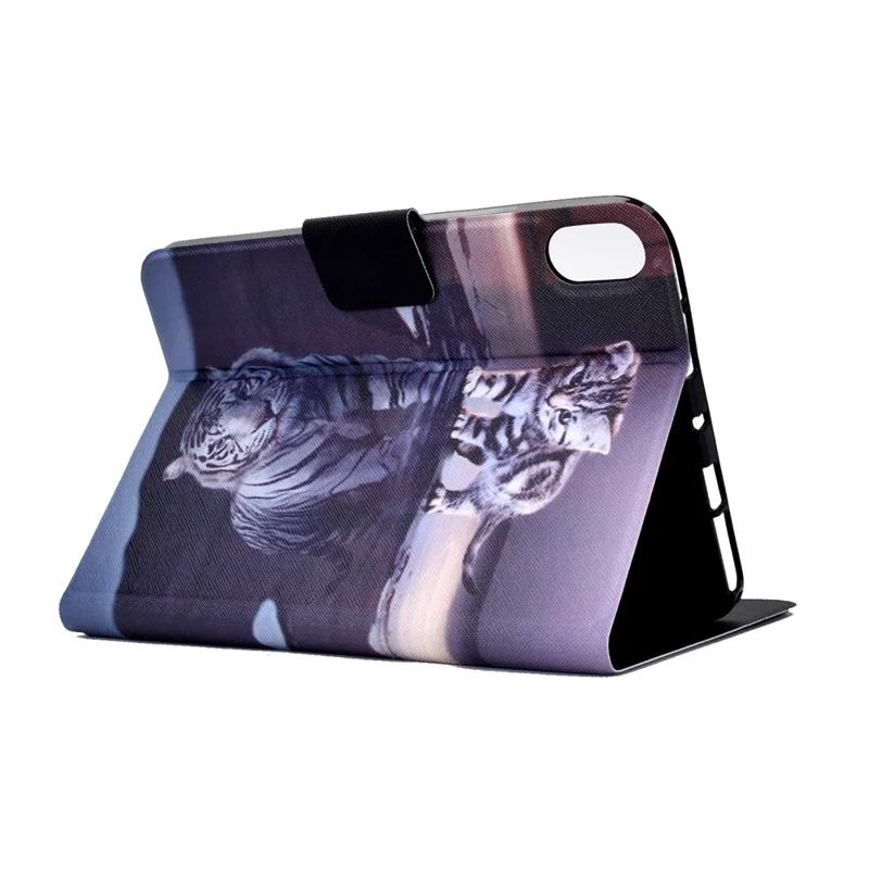 For Xiaomi Redmi Pad 2 Case Stand Pattern Printed Leather Cover - Cat and Tiger