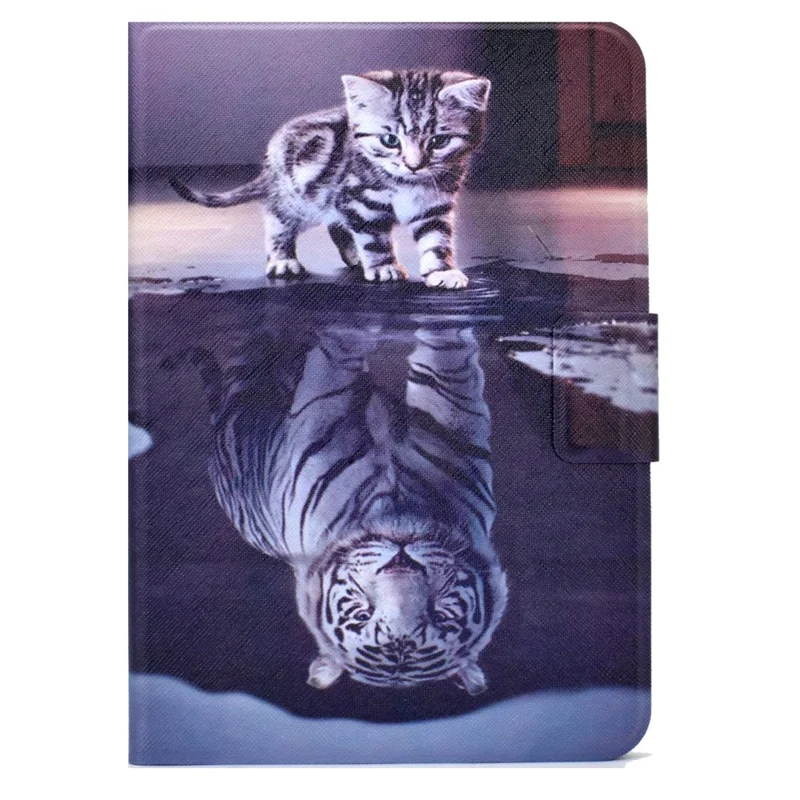 For Xiaomi Redmi Pad 2 Case Stand Pattern Printed Leather Cover - Cat and Tiger