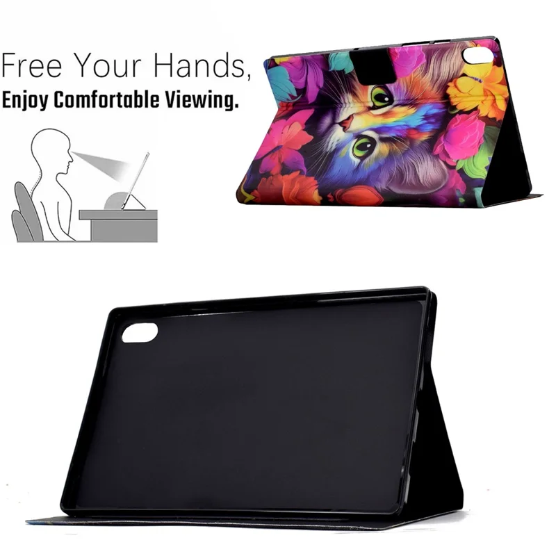 Étui pour Xiaomi Redmi Pad 2 avec Support de Carte et Motif Imprimé - Chat Rose