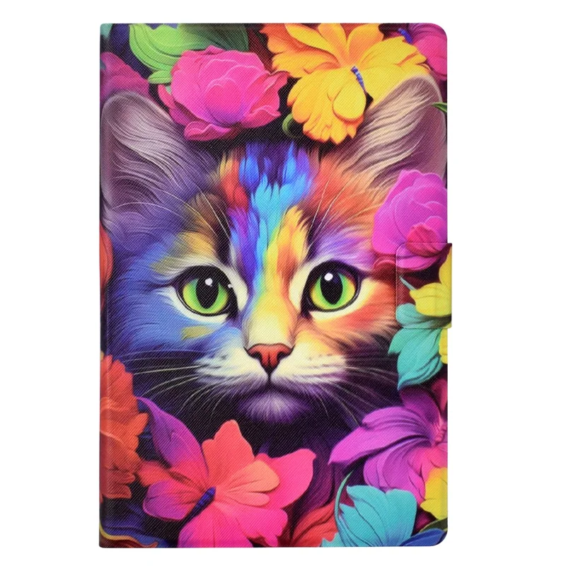 Étui pour Xiaomi Redmi Pad 2 avec Support de Carte et Motif Imprimé - Chat Rose