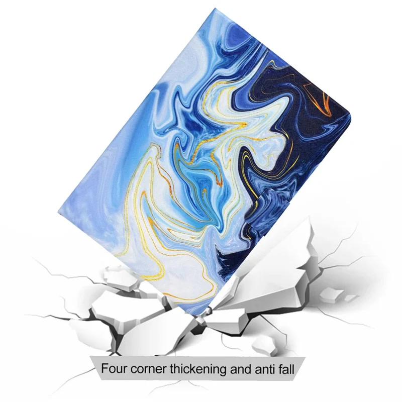 For Lenovo Xiaoxin Pad 11 2025 Case Stand Pattern Printed Leather Cover - Blue Marble