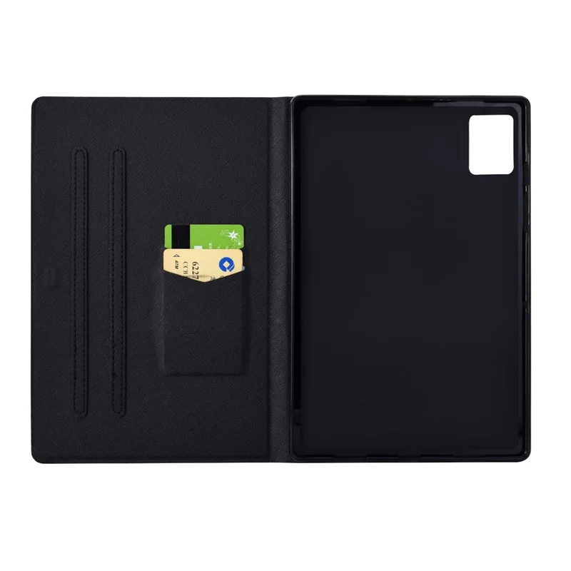 Funda para Lenovo Xiaoxin Pad 11 2025 con Soporte para Tarjetas, Estampado de Mariposas Doradas y Cubierta de Cuero