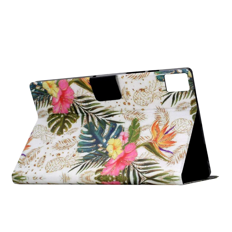 For Lenovo Xiaoxin Pad 11 2025 Case Card Holder Pattern Print Leather Cover - Golden Pineapple