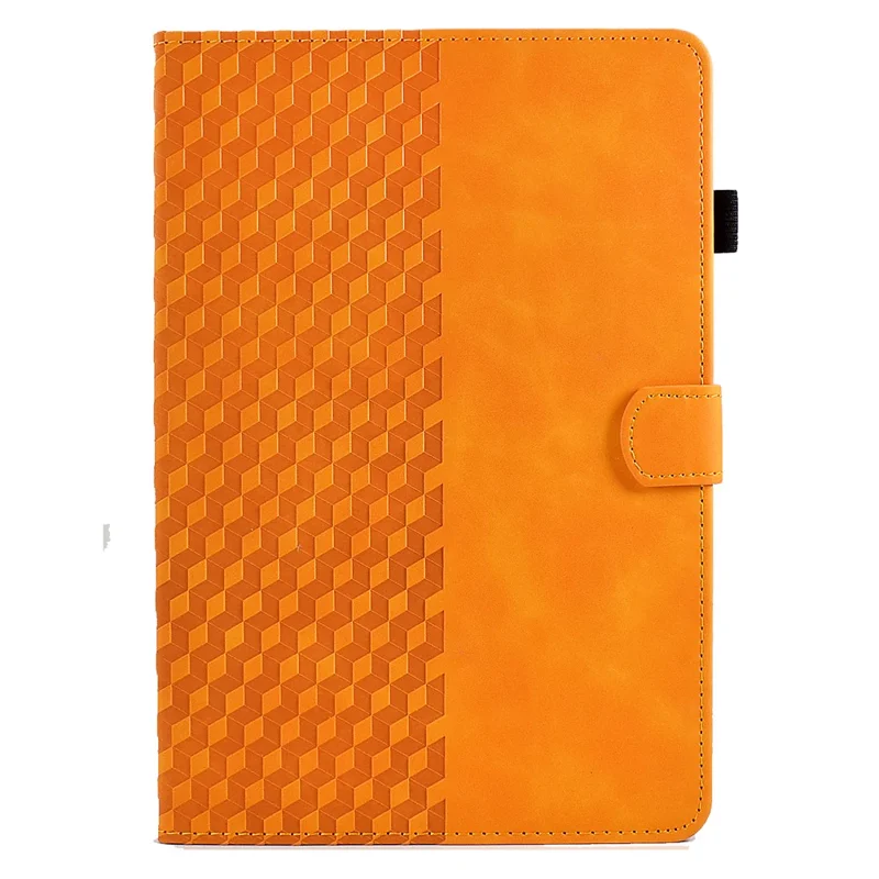 Pour Lenovo Xiaoxin Pad 11 2025 Étui avec Emplacements pour Cartes Motif Bloqué Housse en Cuir - Kaki
