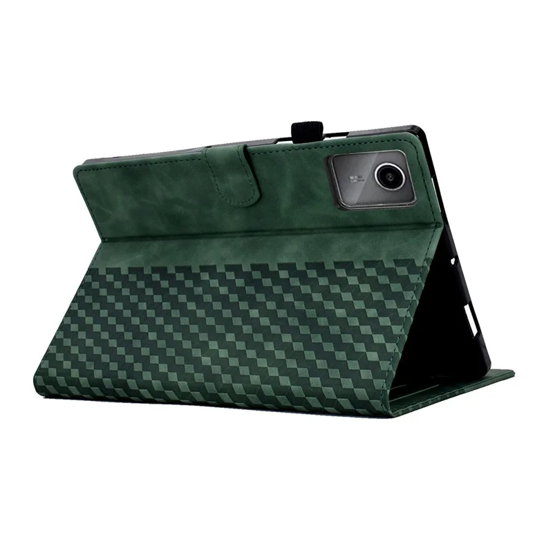 For Lenovo Xiaoxin Pad 11 2025 Case Card Slots Block Pattern Leather Cover - Green