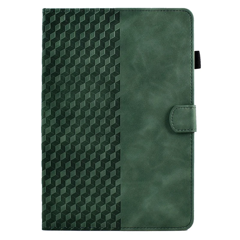 For Lenovo Xiaoxin Pad 11 2025 Case Card Slots Block Pattern Leather Cover - Green