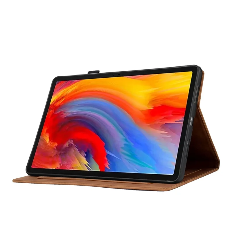 For Lenovo Xiaoxin Pad 11 2025 Case Flower Butterfly Imprinted Card Slots Leather Cover - Brown