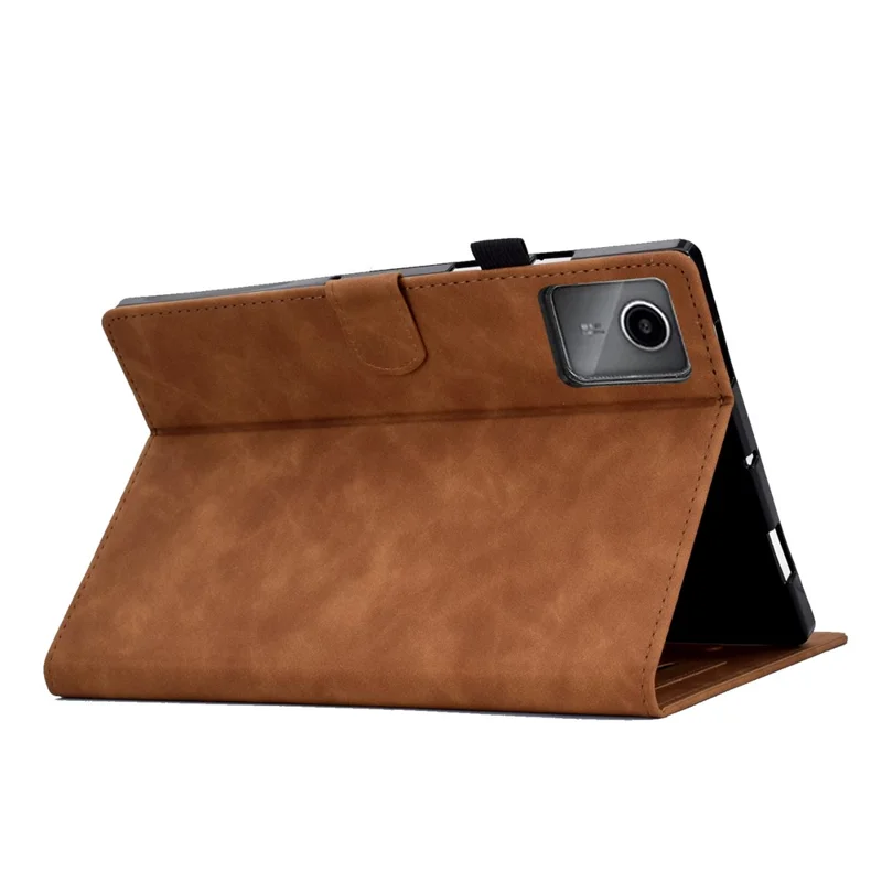 For Lenovo Xiaoxin Pad 11 2025 Case Flower Butterfly Imprinted Card Slots Leather Cover - Brown