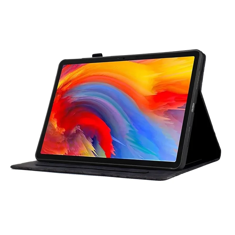 For Lenovo Xiaoxin Pad 11 2025 Leather Case Tree Pattern Card Slots Stand Cover - Black