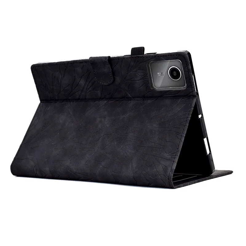 For Lenovo Xiaoxin Pad 11 2025 Leather Case Tree Pattern Card Slots Stand Cover - Black