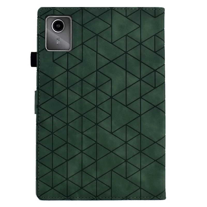 For Lenovo Xiaoxin Pad 11 2025 Case Card Slots Stand Rhombus Auto Wake / Sleep Leather Cover - Green