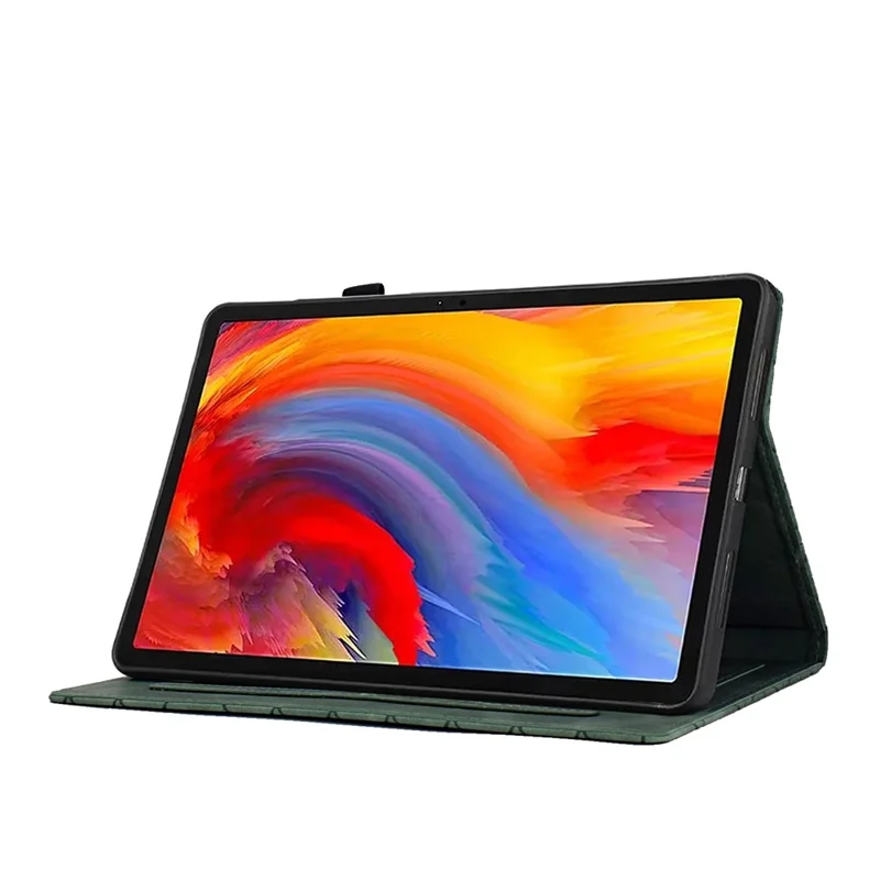 For Lenovo Xiaoxin Pad 11 2025 Case Card Slots Stand Rhombus Auto Wake / Sleep Leather Cover - Green