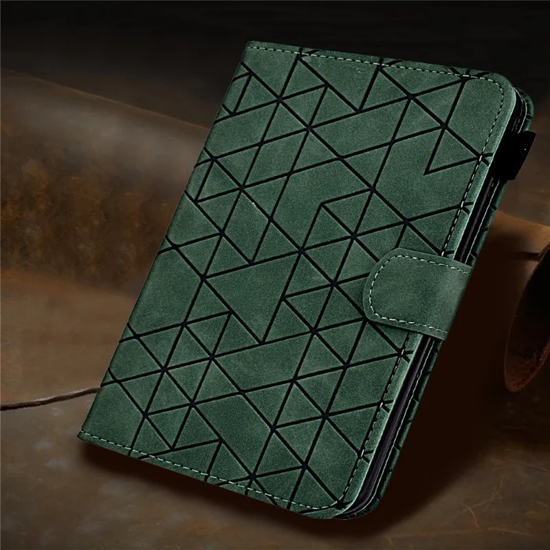 For Lenovo Xiaoxin Pad 11 2025 Case Card Slots Stand Rhombus Auto Wake / Sleep Leather Cover - Green