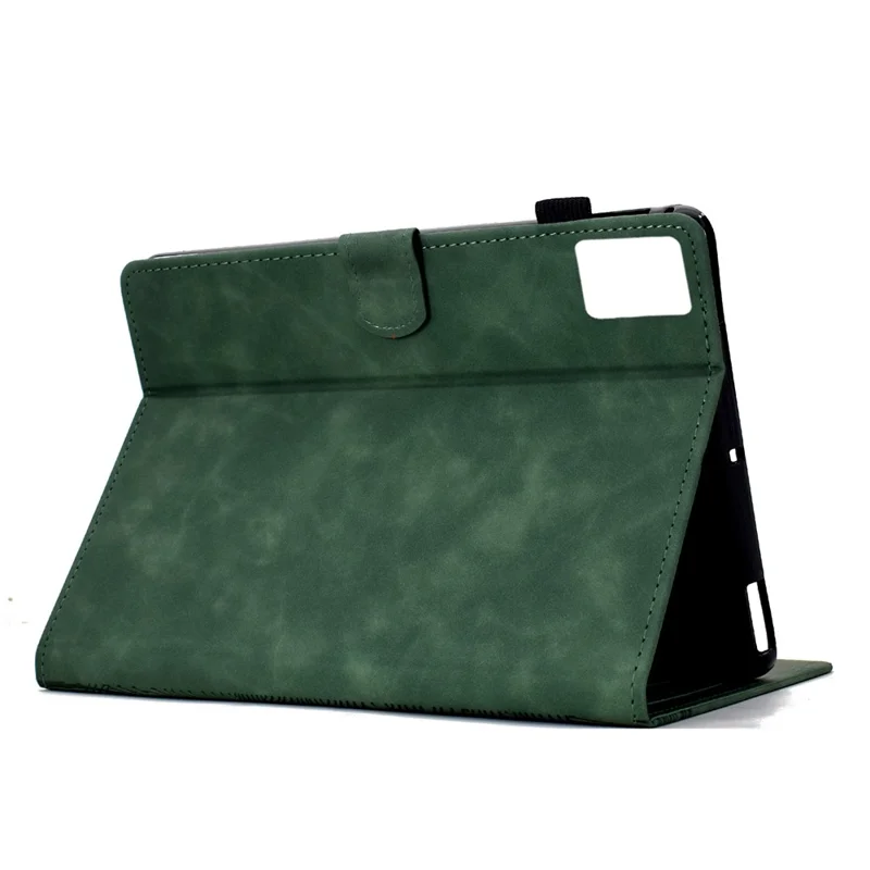 Funda para Lenovo Xiaoxin Pad 11 2025 con Estampado de Gatos en Cuero PU con Ranuras para Tarjetas - Verde