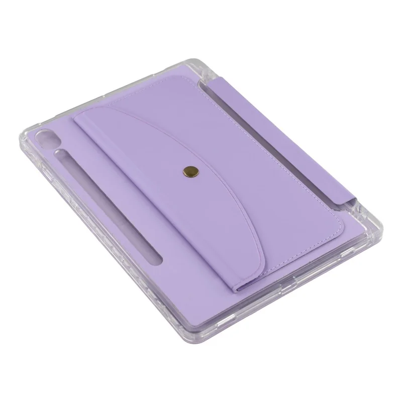 Capa para Samsung Galaxy Tab S9 (X710, X716B, X718U) / Tab S9 FE (X510, X516B) Estojo Origami com Suporte e Carteira em Couro PU com Compartimento para Caneta - Roxo