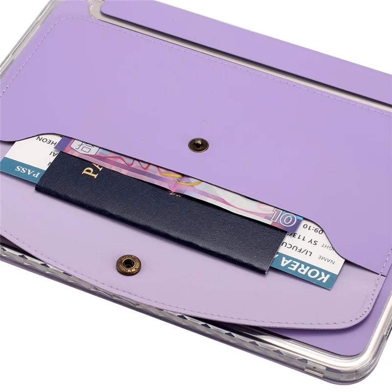 Capa para Samsung Galaxy Tab S9 (X710, X716B, X718U) / Tab S9 FE (X510, X516B) Estojo Origami com Suporte e Carteira em Couro PU com Compartimento para Caneta - Roxo